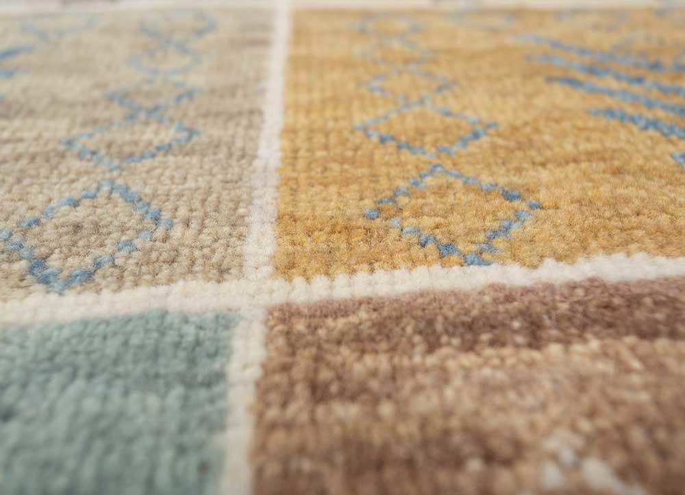 manchaha ivory wool hand knotted Rug - CloseUp manchaha ivory wool hand knotted Rug - CloseUp