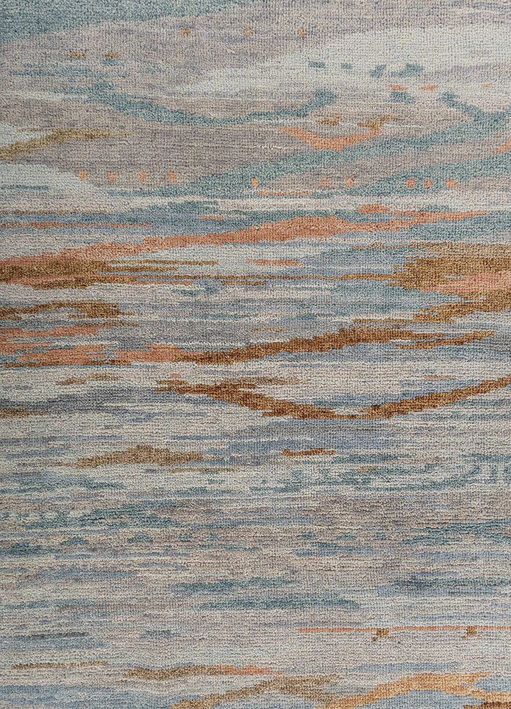 manchaha blue wool hand knotted Rug - CloseUp manchaha blue wool hand knotted Rug - CloseUp