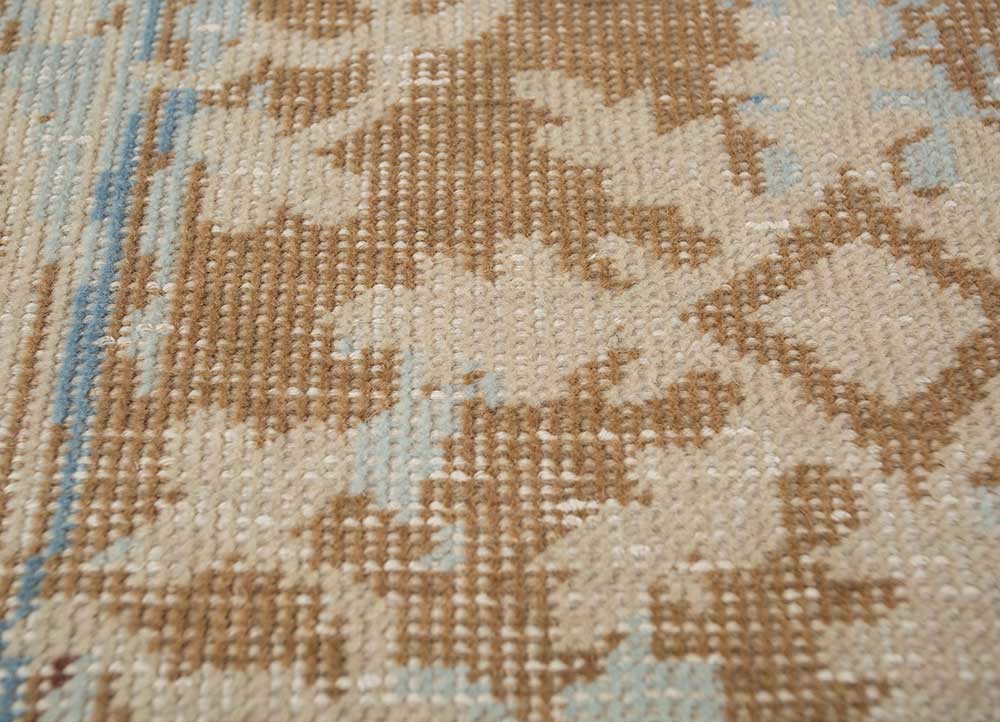 erbe beige and brown wool hand knotted Rug - CloseUp erbe beige and brown wool hand knotted Rug - CloseUp