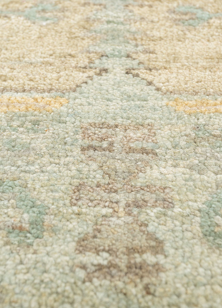 erbe green wool hand knotted Rug - CloseUp erbe green wool hand knotted Rug - CloseUp