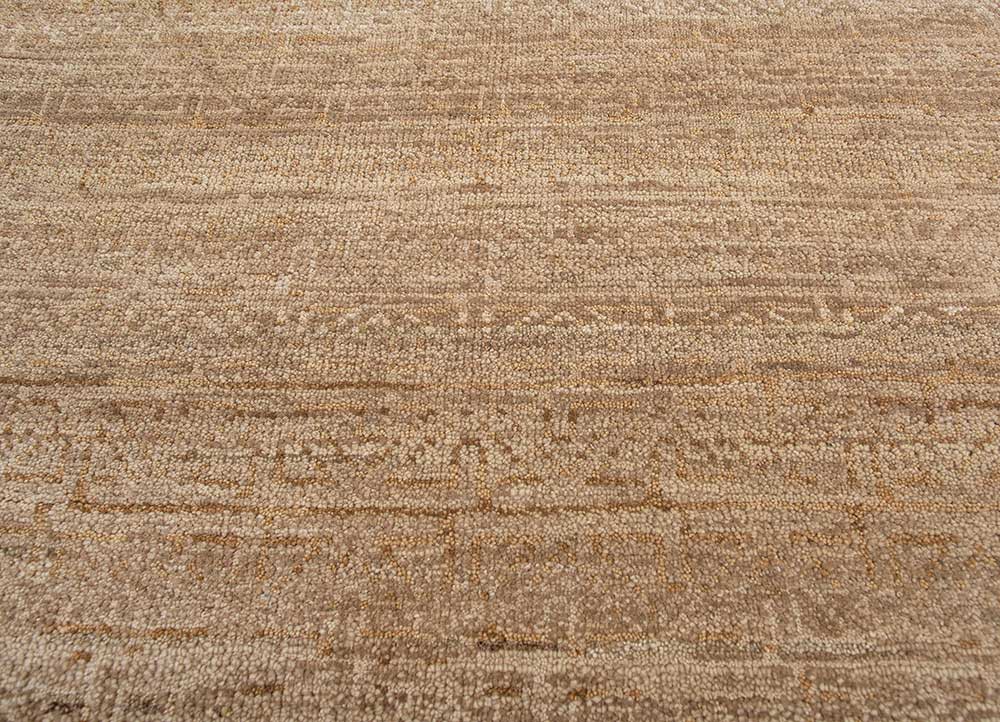 viscaya beige and brown afghan wool hand knotted Rug - CloseUp