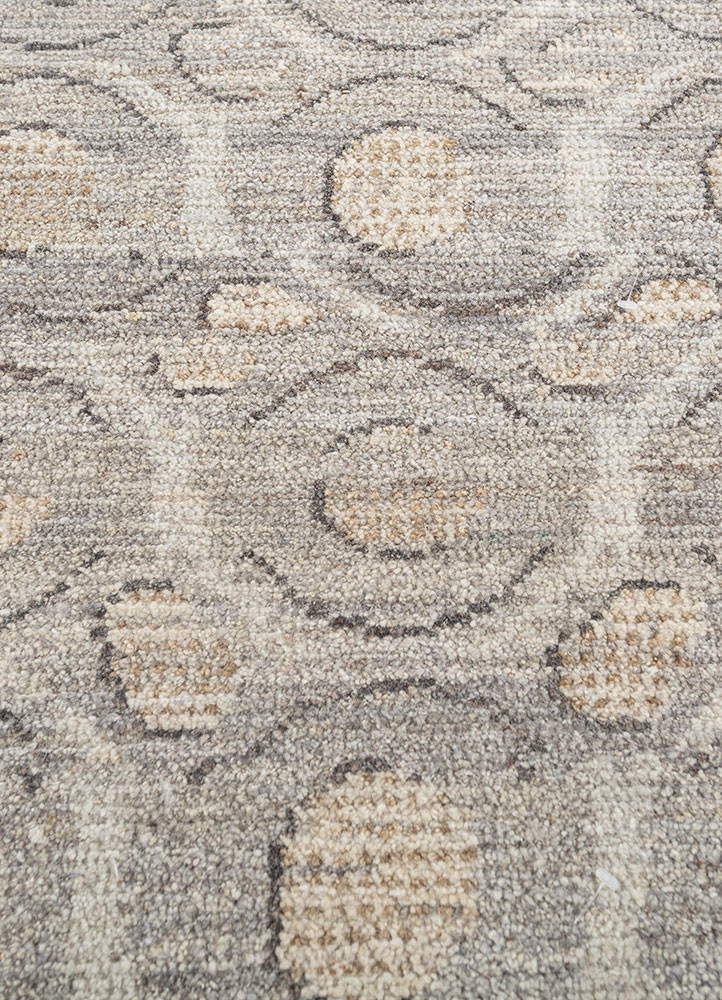 erbe grey and black afghan wool hand knotted Rug - CloseUp