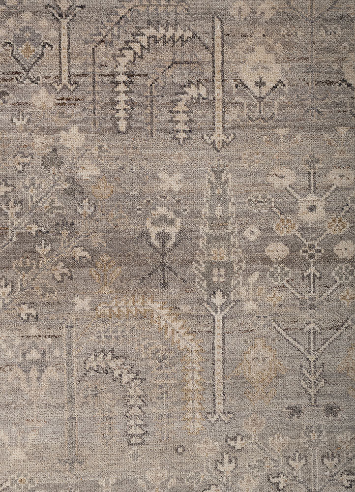 erbe grey and black afghan wool hand knotted Rug - CloseUp erbe grey and black afghan wool hand knotted Rug - CloseUp