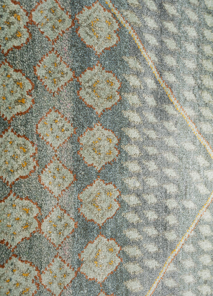 manchaha green silk hand knotted Rug - CloseUp manchaha green silk hand knotted Rug - CloseUp