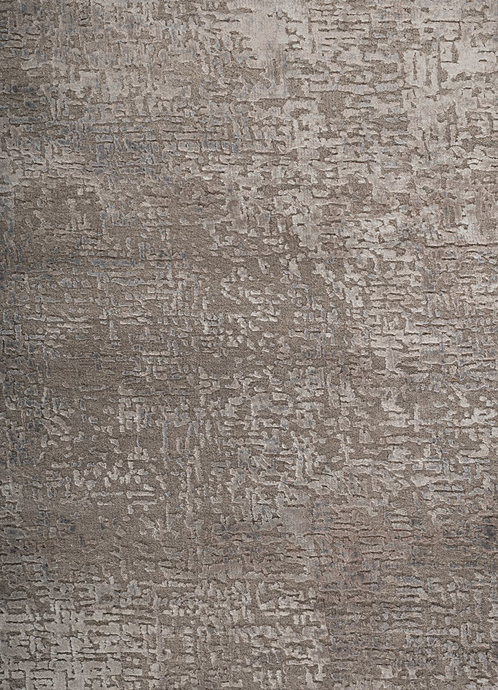 entropy grey and black wool and bamboo silk hand knotted Rug - CloseUp entropy grey and black wool and bamboo silk hand knotted Rug - CloseUp