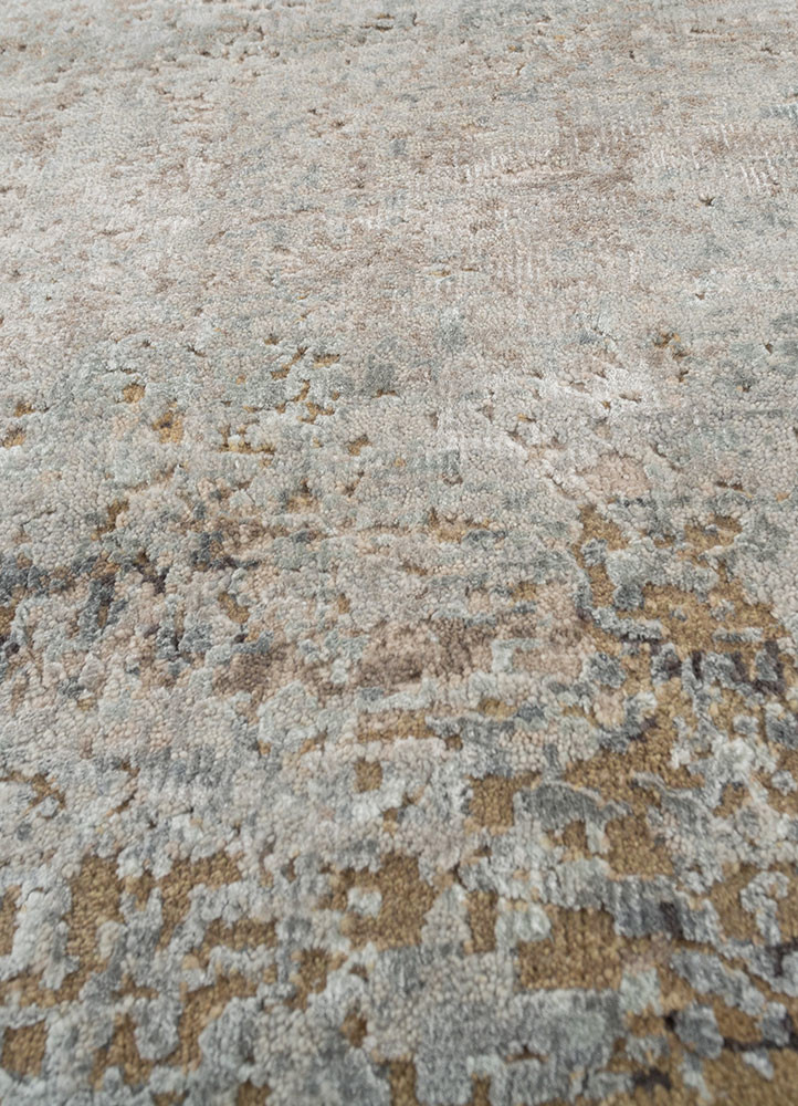 entropy ivory wool and bamboo silk hand knotted Rug - CloseUp entropy ivory wool and bamboo silk hand knotted Rug - CloseUp