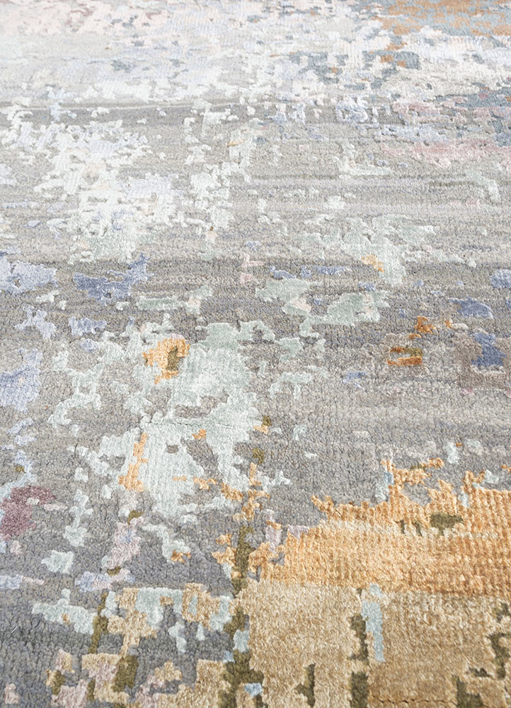 uvenuti pink and purple wool and bamboo silk hand knotted Rug - CloseUp uvenuti pink and purple wool and bamboo silk hand knotted Rug - CloseUp