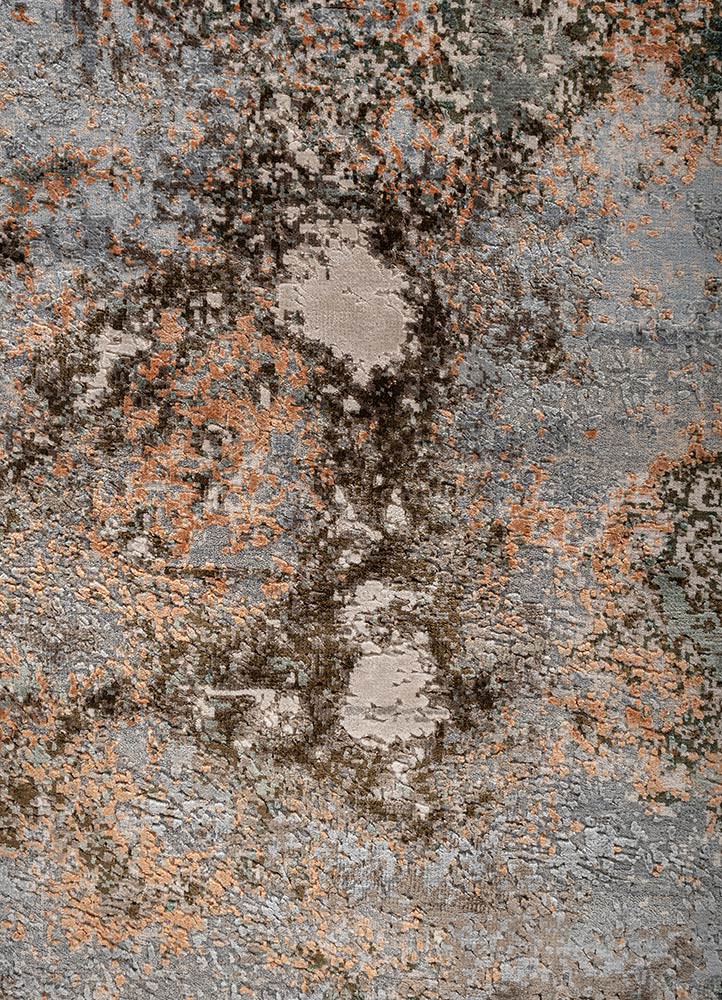 manifest ivory wool and bamboo silk hand knotted Rug - CloseUp