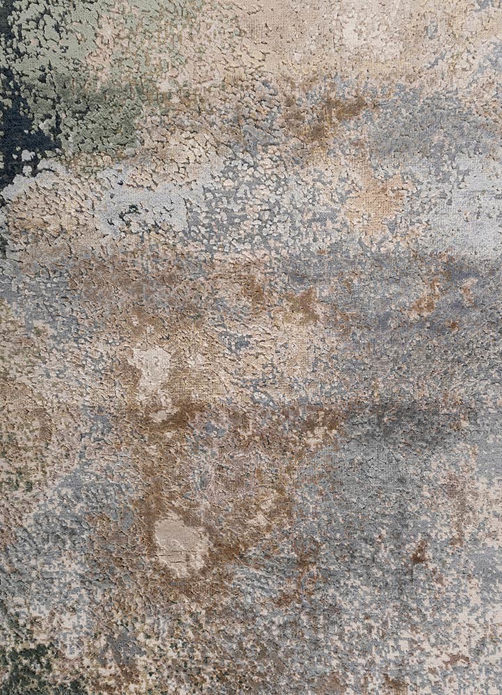 aprezo ivory wool and bamboo silk hand knotted Rug - CloseUp aprezo ivory wool and bamboo silk hand knotted Rug - CloseUp