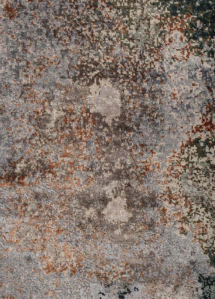 uvenuti ivory wool and bamboo silk hand knotted Rug - CloseUp
