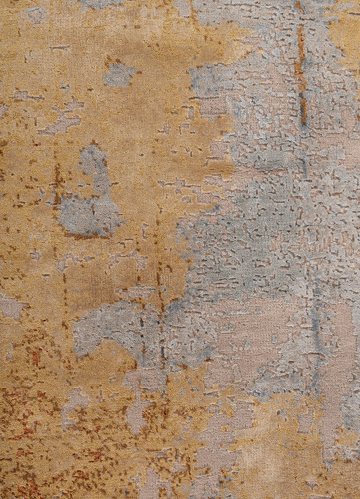 uvenuti pink and purple wool and bamboo silk hand knotted Rug - CloseUp