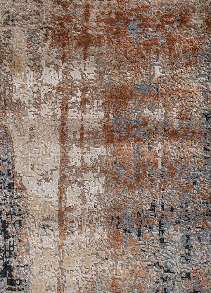 uvenuti ivory wool and bamboo silk hand knotted Rug - CloseUp