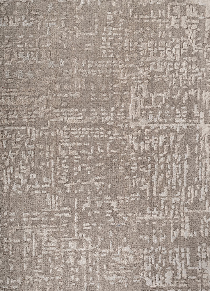 entropy ivory wool and bamboo silk hand knotted Rug - CloseUp entropy ivory wool and bamboo silk hand knotted Rug - CloseUp