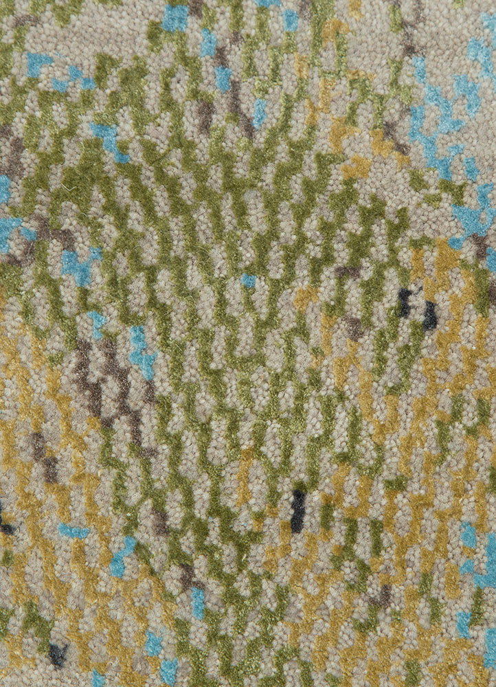 uvenuti beige and brown wool and bamboo silk hand knotted Rug - CloseUp uvenuti beige and brown wool and bamboo silk hand knotted Rug - CloseUp