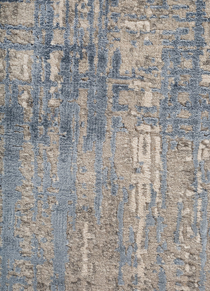 uvenuti grey and black wool and bamboo silk hand knotted Rug - CloseUp uvenuti grey and black wool and bamboo silk hand knotted Rug - CloseUp