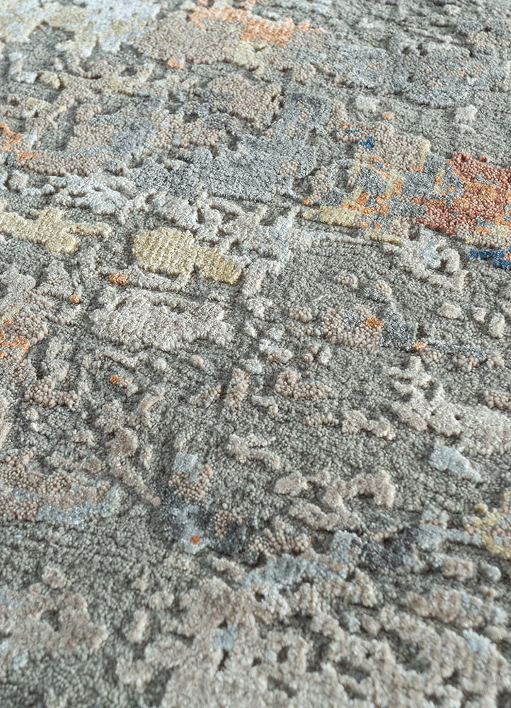 uvenuti blue wool and bamboo silk hand knotted Rug - CloseUp uvenuti blue wool and bamboo silk hand knotted Rug - CloseUp