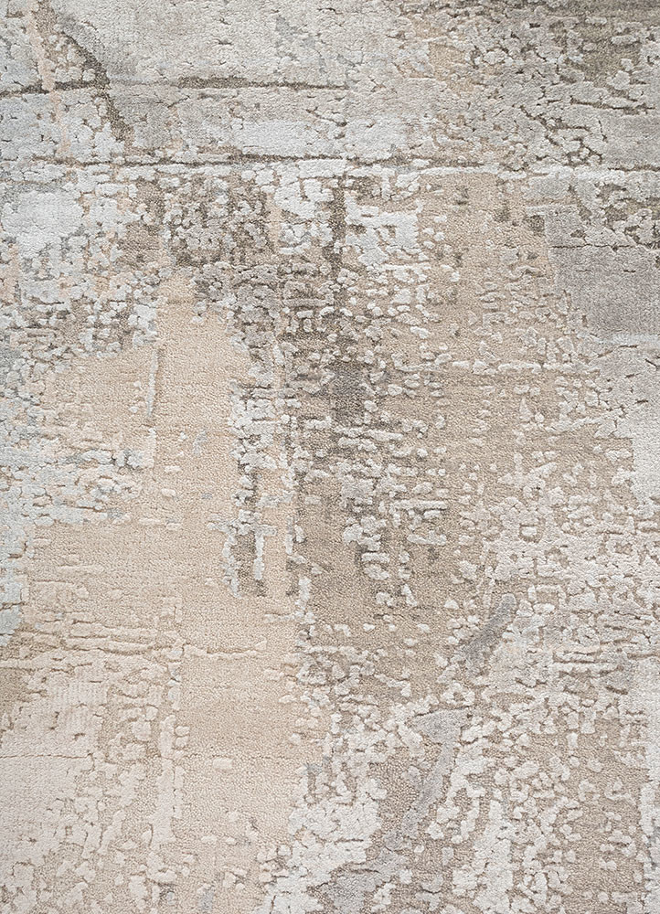 uvenuti grey and black wool and bamboo silk hand knotted Rug - CloseUp uvenuti grey and black wool and bamboo silk hand knotted Rug - CloseUp