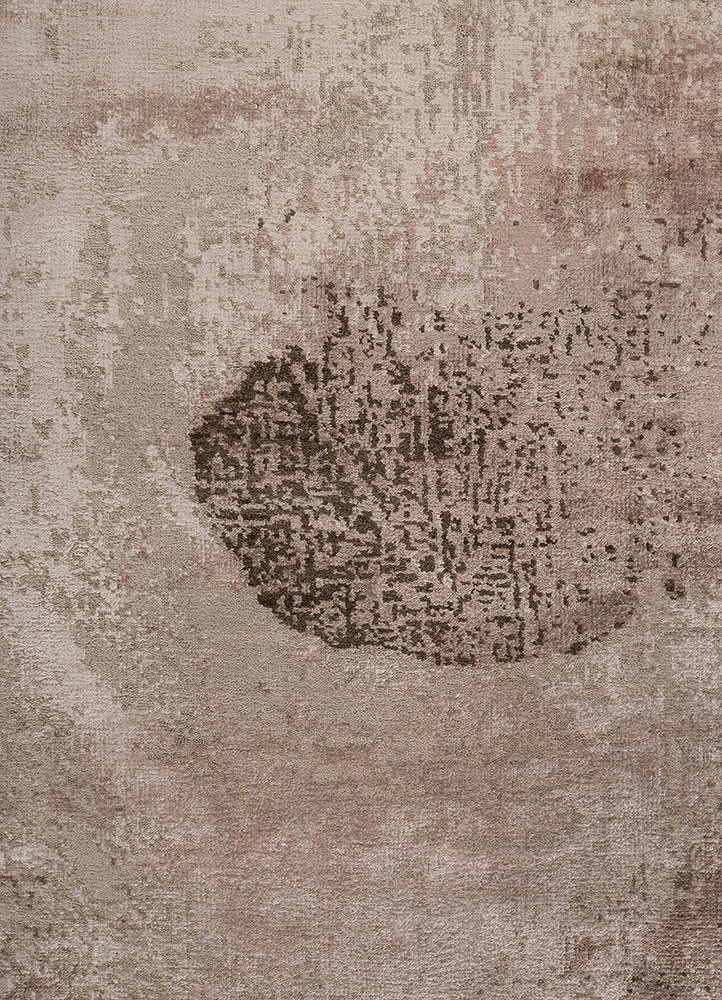 entropy ivory wool and bamboo silk hand knotted Rug - CloseUp entropy ivory wool and bamboo silk hand knotted Rug - CloseUp