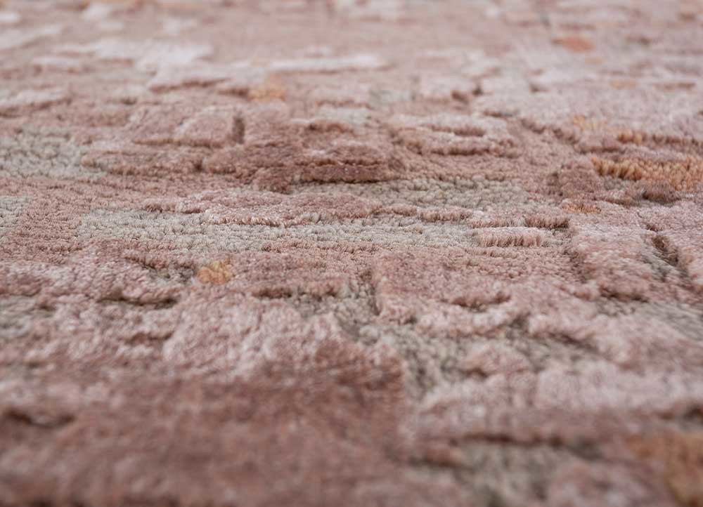 uvenuti pink and purple wool and bamboo silk hand knotted Rug - CloseUp