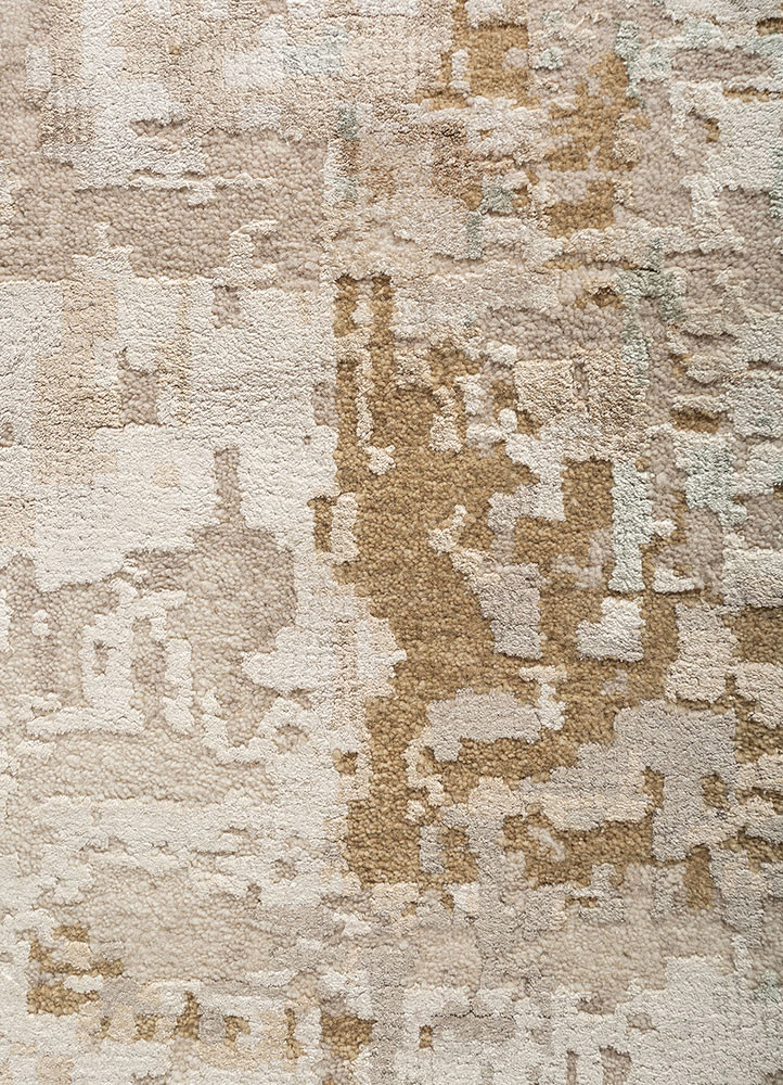 uvenuti ivory wool and bamboo silk hand knotted Rug - CloseUp uvenuti ivory wool and bamboo silk hand knotted Rug - CloseUp