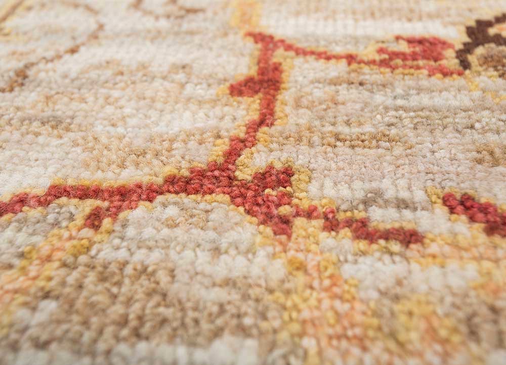erbe ivory afghan wool hand knotted Rug - CloseUp erbe ivory afghan wool hand knotted Rug - CloseUp