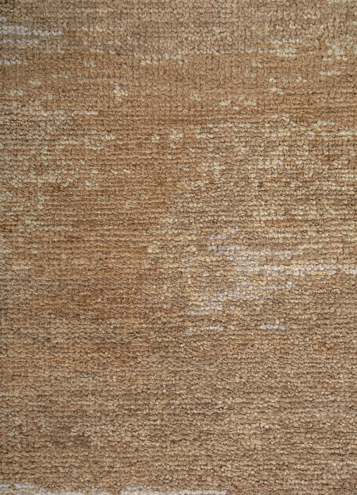 entropy beige and brown wool hand knotted Rug - CloseUp