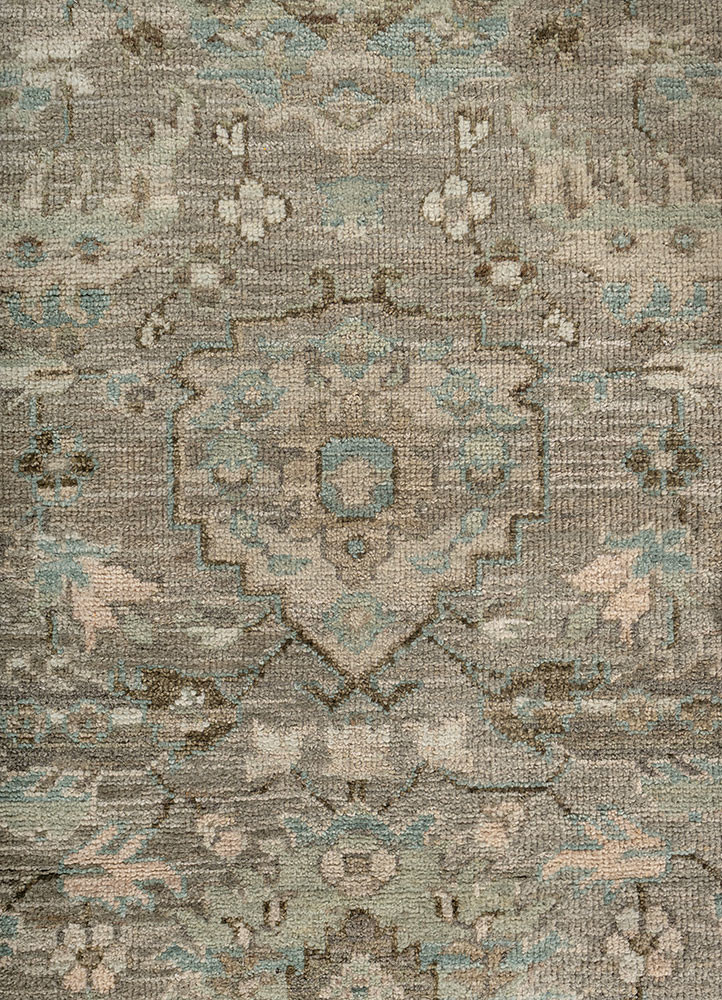 savana green wool hand knotted Rug - CloseUp savana green wool hand knotted Rug - CloseUp