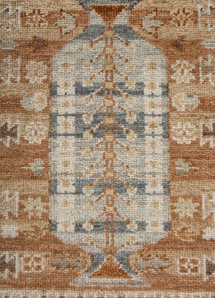 savana beige and brown wool hand knotted Rug - CloseUp savana beige and brown wool hand knotted Rug - CloseUp