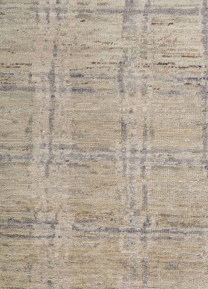 blythe ivory wool hand knotted Rug - CloseUp