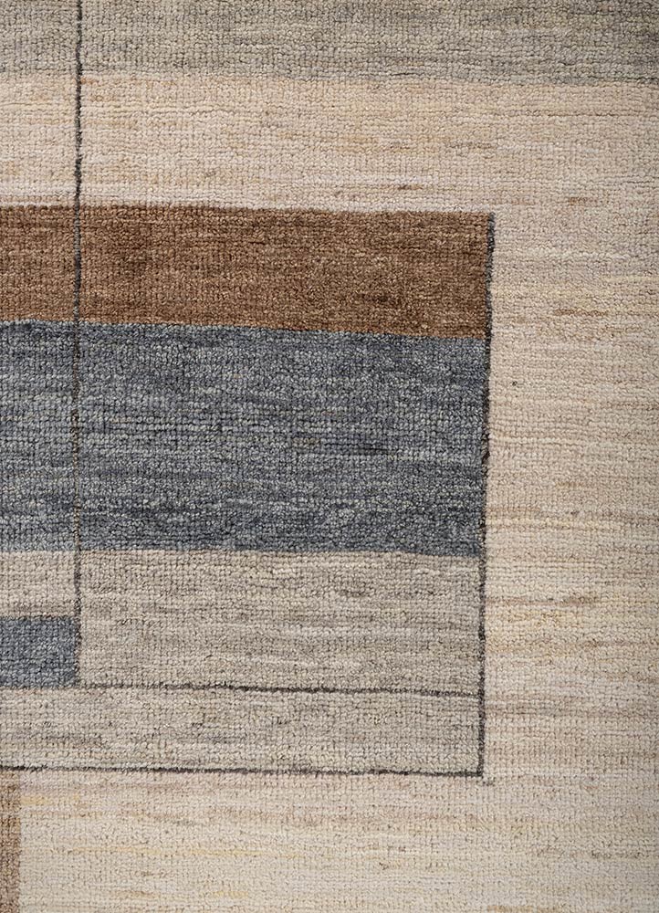 blythe ivory wool hand knotted Rug - CloseUp
