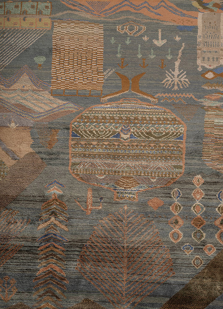 manchaha green silk hand knotted Rug - CloseUp manchaha green silk hand knotted Rug - CloseUp