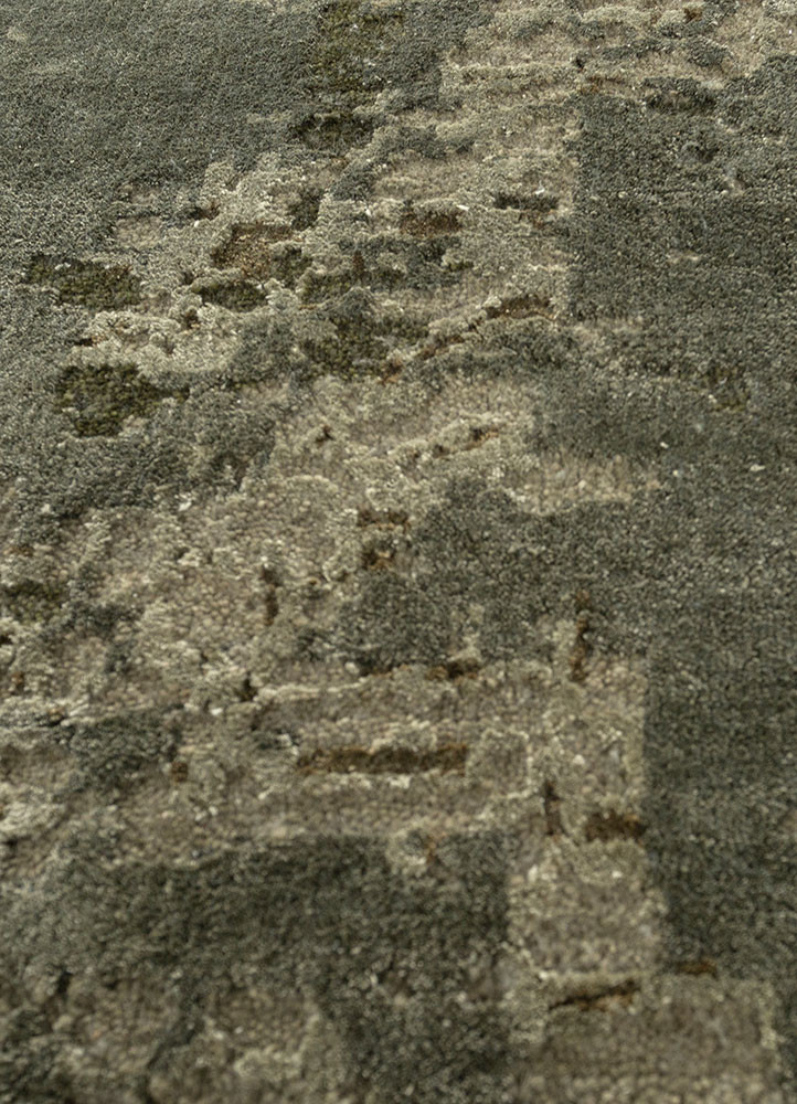 tattvam green wool and bamboo silk hand knotted Rug - CloseUp tattvam green wool and bamboo silk hand knotted Rug - CloseUp