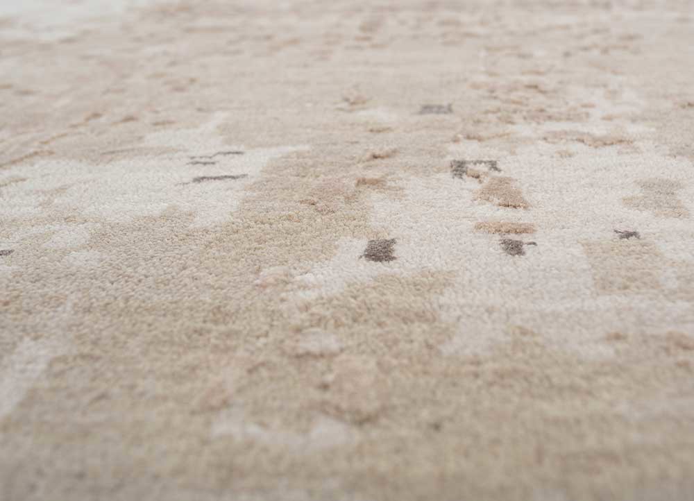 tattvam ivory wool and bamboo silk hand knotted Rug - CloseUp tattvam ivory wool and bamboo silk hand knotted Rug - CloseUp