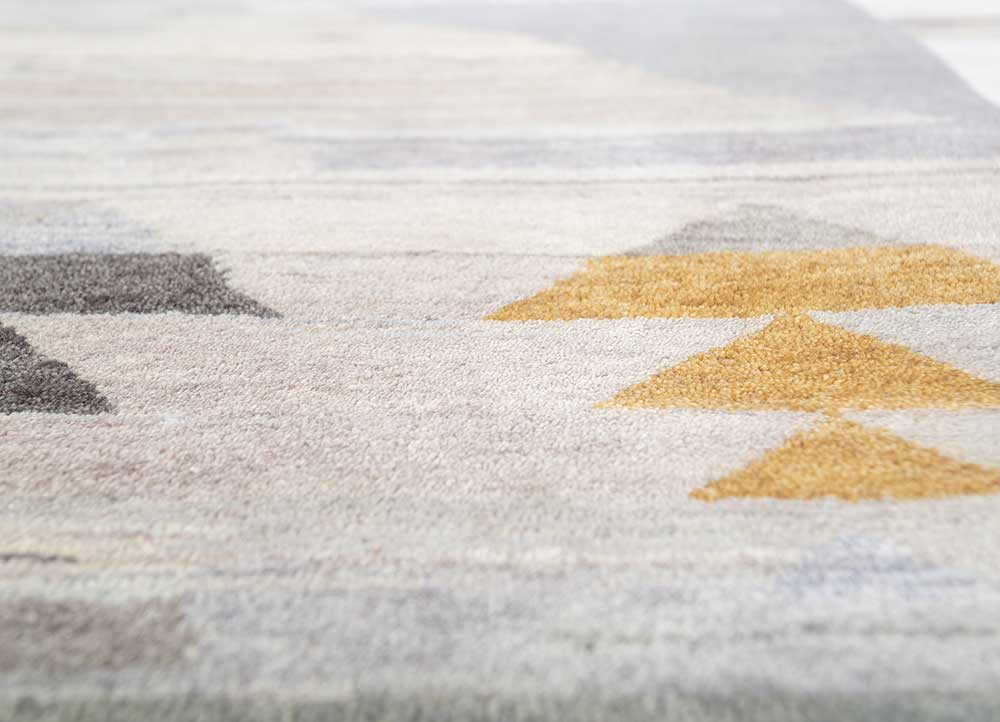 freedom manchaha grey and black wool and silk hand knotted Rug - CloseUp freedom manchaha grey and black wool and silk hand knotted Rug - CloseUp