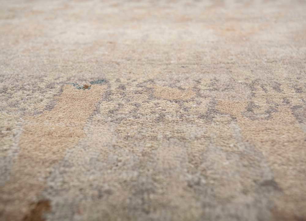 manchaha grey and black wool and silk hand knotted Rug - CloseUp