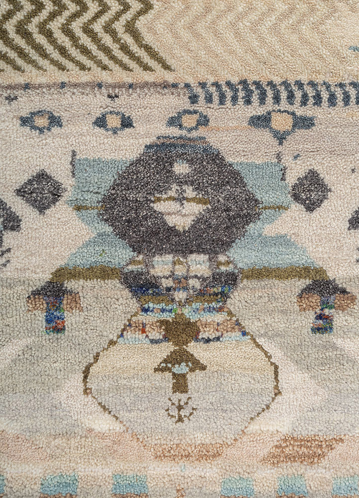 freedom manchaha ivory wool and silk hand knotted Rug - CloseUp freedom manchaha ivory wool and silk hand knotted Rug - CloseUp