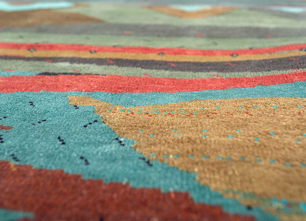 freedom manchaha blue silk hand knotted Rug - CloseUp freedom manchaha blue silk hand knotted Rug - CloseUp