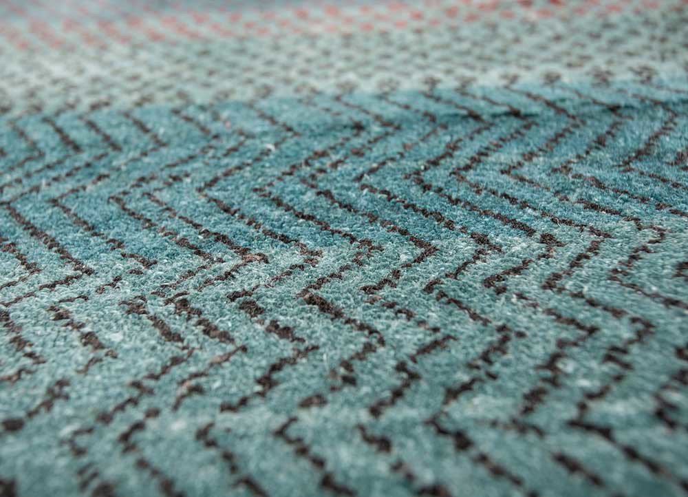 manchaha blue silk hand knotted Rug - CloseUp manchaha blue silk hand knotted Rug - CloseUp