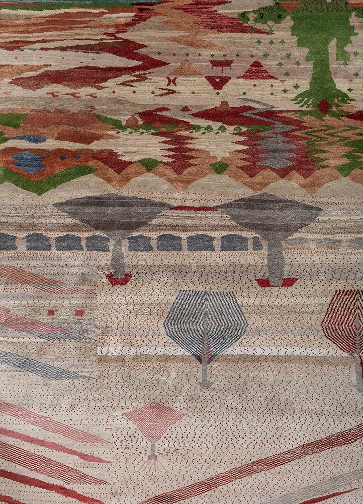 freedom manchaha ivory silk hand knotted Rug - CloseUp freedom manchaha ivory silk hand knotted Rug - CloseUp