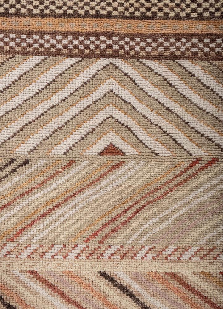 manchaha ivory wool hand knotted Rug - CloseUp manchaha ivory wool hand knotted Rug - CloseUp