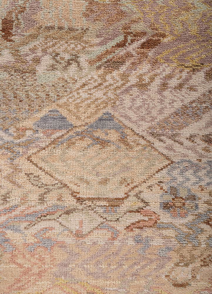 manchaha gold wool hand knotted Rug - CloseUp manchaha gold wool hand knotted Rug - CloseUp