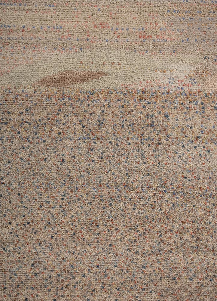 kavi x manchaha ivory wool hand knotted Rug - CloseUp
