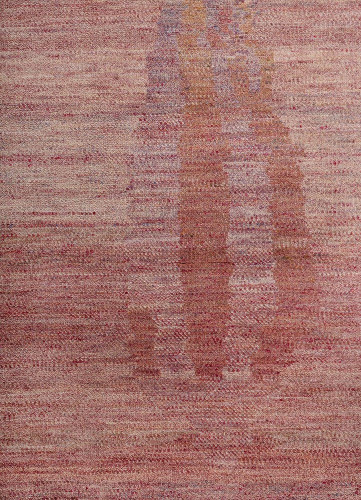 kavi x manchaha pink and purple wool hand knotted Rug - CloseUp kavi x manchaha pink and purple wool hand knotted Rug - CloseUp