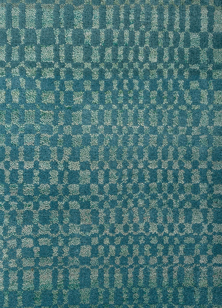 kavi x manchaha green wool hand knotted Rug - CloseUp kavi x manchaha green wool hand knotted Rug - CloseUp