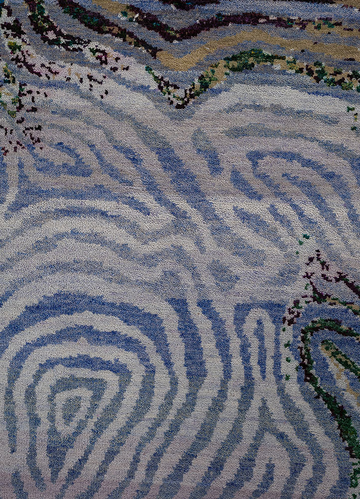 kavi x manchaha green wool hand knotted Rug - CloseUp kavi x manchaha green wool hand knotted Rug - CloseUp