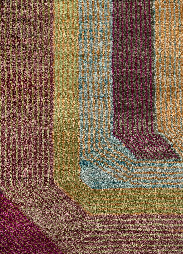 weaver art reserve pink and purple wool hand knotted Rug - CloseUp weaver art reserve pink and purple wool hand knotted Rug - CloseUp