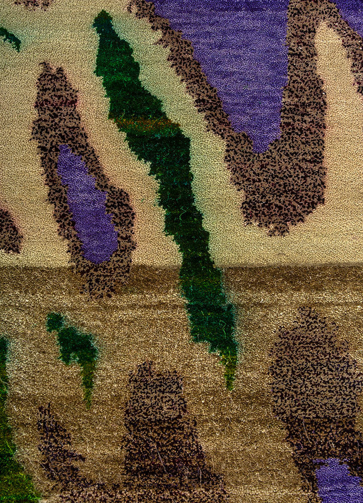 kavi x manchaha pink and purple wool hand knotted Rug - CloseUp kavi x manchaha pink and purple wool hand knotted Rug - CloseUp