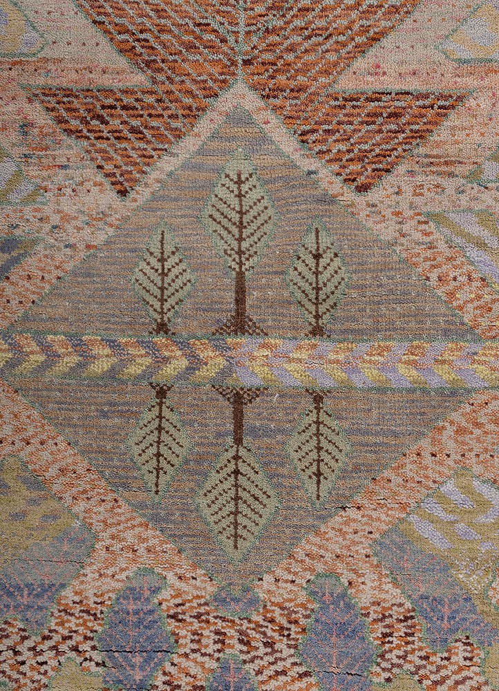 kavi x freedom manchaha blue wool hand knotted Rug - CloseUp kavi x freedom manchaha blue wool hand knotted Rug - CloseUp