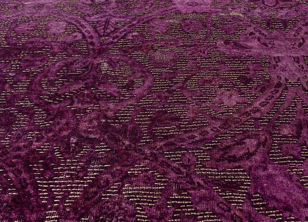 lacuna pink and purple wool and silk hand knotted Rug - CloseUp lacuna pink and purple wool and silk hand knotted Rug - CloseUp
