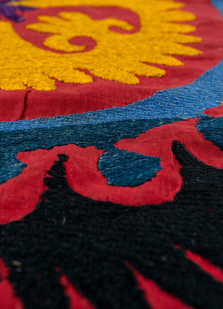 jean red and orange cotton hand loom Home Textile - CloseUp